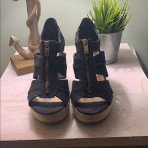 Cute zip up wedge sandals